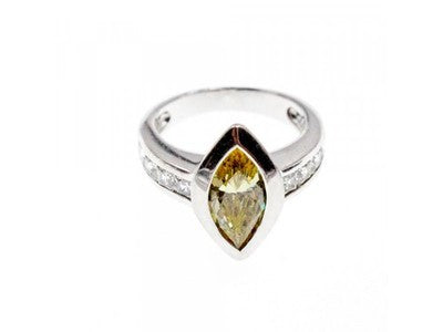 925 Sterling Silver CZ "Marquise" Ring Size 5.5
