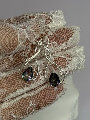 925 Sterling Silver Alexandrite Earrings Length 1.8 Inch