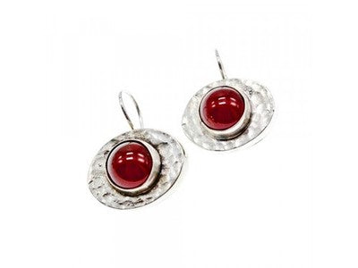Vintage 925 Sterling Silver Agate Earrings