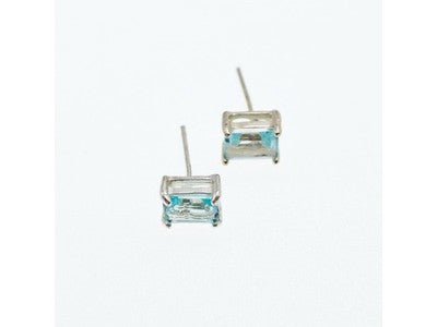 925 Sterling Silver Blue Topaz Earrings
