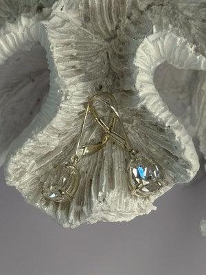 Shiny 925 Sterling Silver CZ Earrings Length 1 Inch