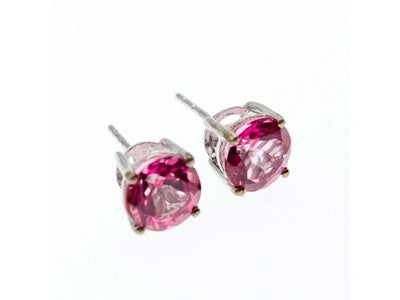 925 Sterling Silver Morganite Stud Earrings