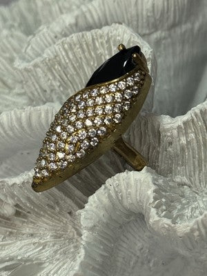 925 Sterling Silver Alpanite & CZ Ring Size 7 Length 1.45 Inch