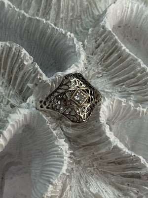 925 Sterling Silver Beryl Ring Size 8