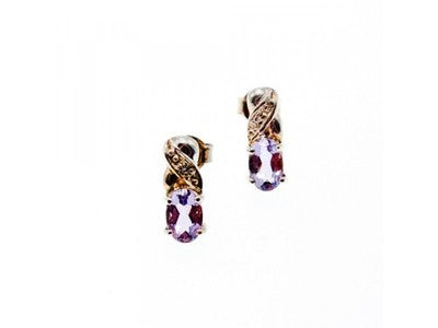 925 Sterling Silver Purple Iolite Stud Earrings