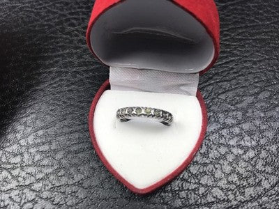 925 Sterling Silver Green CZ Ring Size 6.5