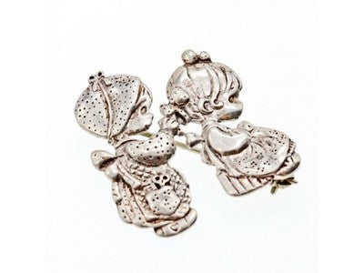 Vintage 925 Sterling  Silver "Girlfriends" Brooch