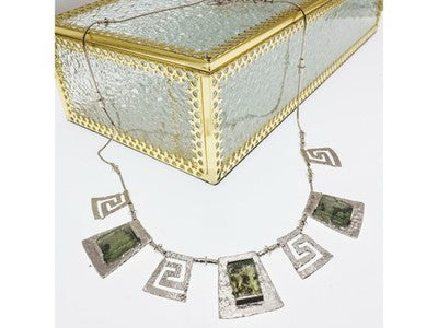925 Sterling Silver Green Jade Necklace