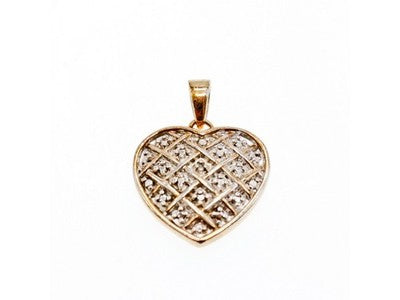 925 Sterling Silver Gold Plated "Heart" Pendant