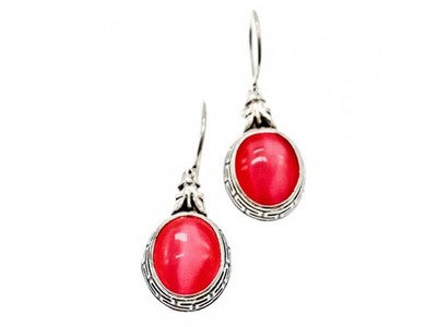 Vintage 925 Sterling Silver Agate Earrings