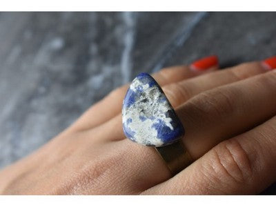 Designer's Ring with Sodalite Size 7.5