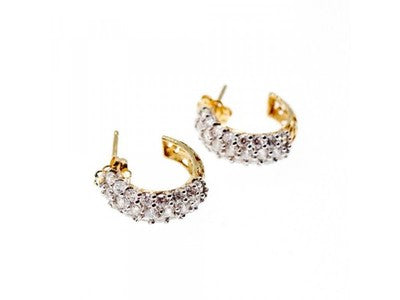 14K Yellow Gold CZ Shine Earrings