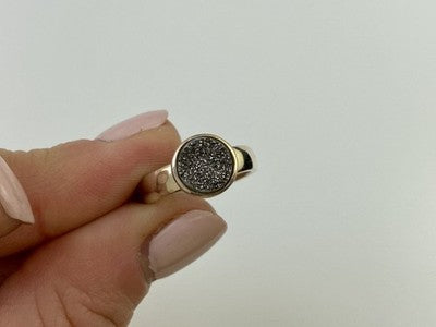 925 Sterling Silver Pyrite Ring Size 5.5