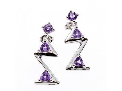 925 Sterling Silver Tourmaline Earrings Italy