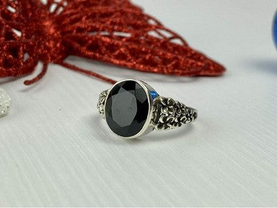 925 Sterling Silver Black Onyx Ring Size 11.75