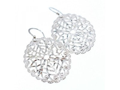 925 Sterling Silver Openwork Earrings