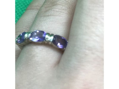 925 Sterling Silver Amethyst Ring Size 6.5