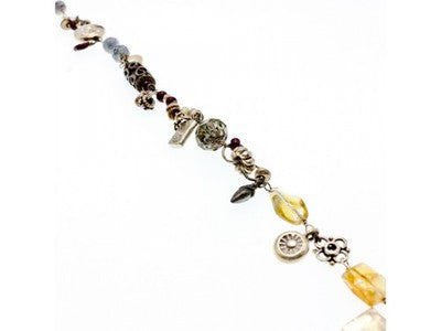 925 Sterling Silver Jewelry Glass Double Bracelet