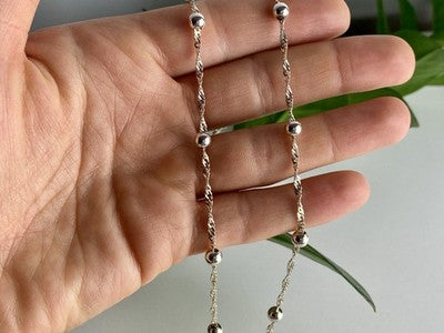 925 Sterling Silver Necklace Italy 17.7 In