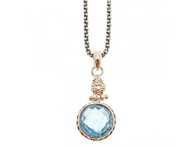 925 Sterling Silver Blue Spinel Chain With Pendant
