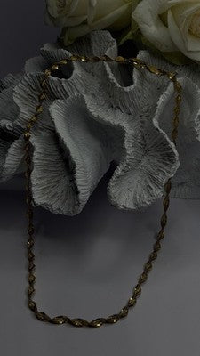 Italy 925 Sterling Silver Gold Plated Mesh Chain Necklace Spiral Link
