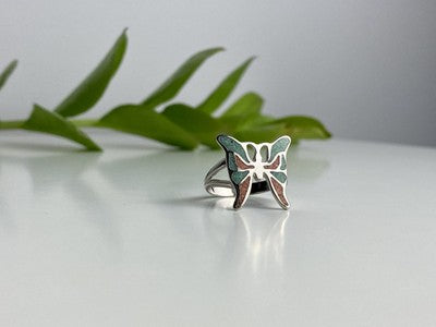Ring "butterfly" With Enamel Size 6.5