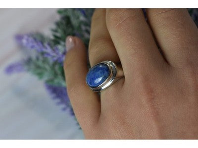 Vintage 925 Sterling Silver Sodalite Ring Size 6.5