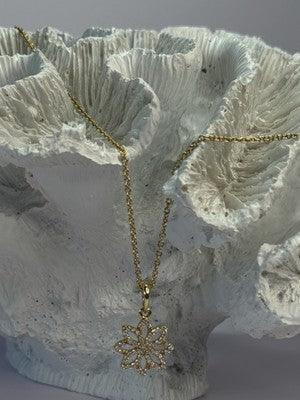 PANDORA 14K 585 YELLOW GOLD CZ NECKLACE LENGTH 23 INCH