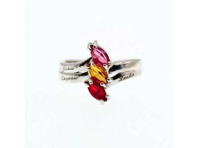 925 Sterling Silver Multicolor Spinel Ring Size 6.5