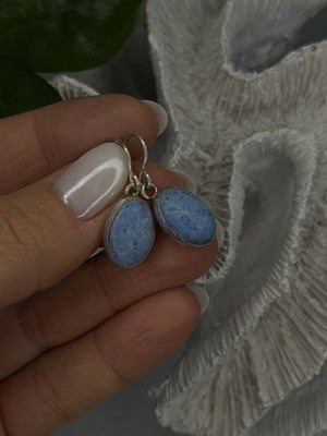Vintage 925 Sterling Silver Dangle Lapis Earrings