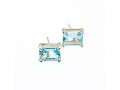 925 Sterling Silver Blue Topaz Earrings