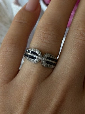 Vintage 925 Sterling Silver Sapphire & Beryl Ring Size 7