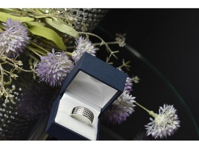 925 Sterling Silver CZ Band Ring Size 10