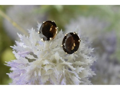 925 Sterling Silver Hessonite Stud Earrings