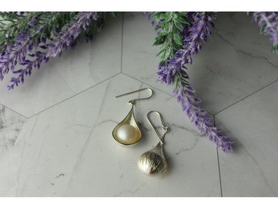 925 Sterling Silver Pearls Earrings Italy