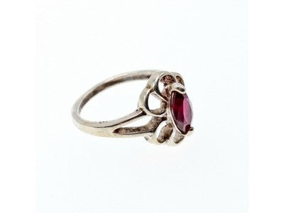 925 Sterling Silver Almandine Ring Size 5.5