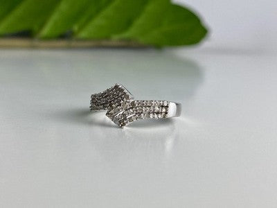 925 Sterling Silver White Topaz Ring Size 9