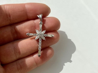 925 Sterling Silver CZ Cross Pendant