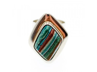 Vintage 925 Sterling Silver Jasper Ring Size 7