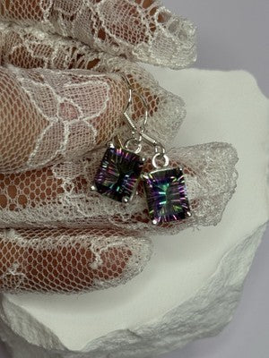 925 Sterling Silver Alexandrite Elegant Earrings Length 1.2 Inch