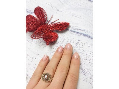 925 Sterling Silver Gold Plated Inserts Ring Size 6.5