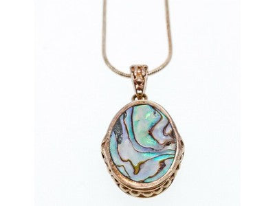Vintage 925 Sterling Silver Haliotis Chain with Pendant