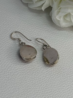 925 Sterling Silver Amber Earrings Length 1.30 Inch
