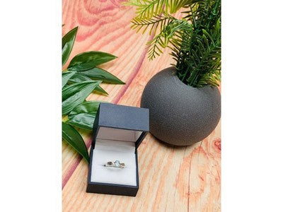 925 Sterling Silver Blue Spinel Classic Ring Size 8