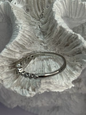 925 Sterling Silver CZ Heart Ring Size 8