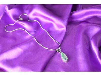 925 Sterling Silver Jewelry Glass Chain with Pendant