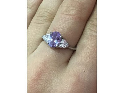 925 Sterling Silver CZ Ring Size 8
