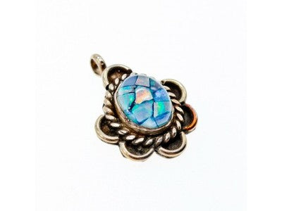 925 Sterling Silver Mosaic Opal Pendant