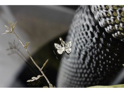 925 Sterling Silver CZ Butterfly Pendant