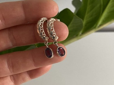 Vintage 925 Sterling Silver Tourmaline Earrings